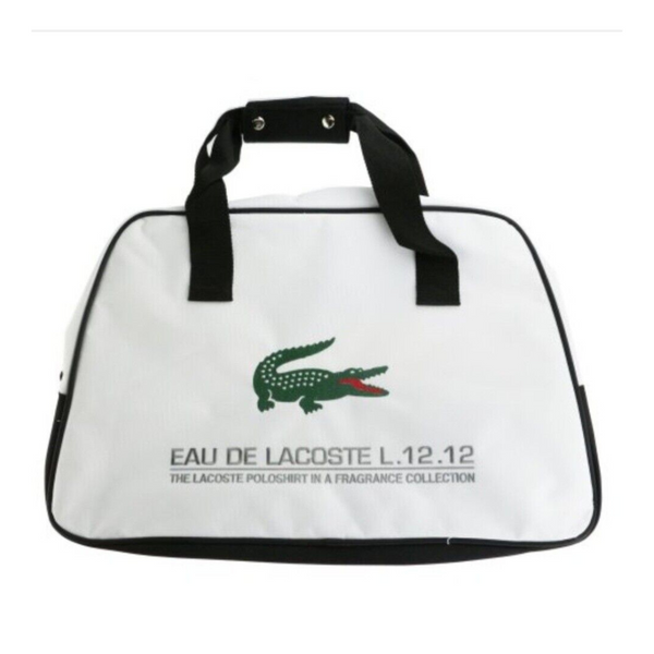Lacoste Men's White Gym/ Travel/ Weekender Bag