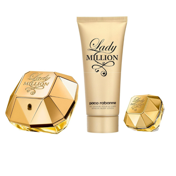 Paco Rabanne Lady Million Gift Set 80ml EDP + 100ml Body Lotion + 10ml EDP