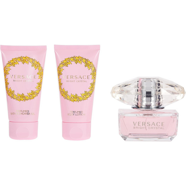 Versace Bright Crystal Eau De Toilette Spray 50ml + 50ml Shower Gel + 50ml Body Lotion