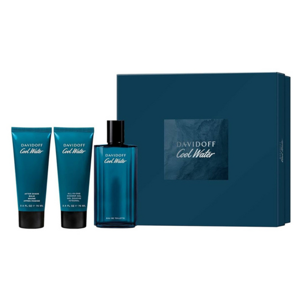 Davidoff Cool Water Gift Set 125ml EDT + 75ml Aftershave Balm + 75ml Shower Gel